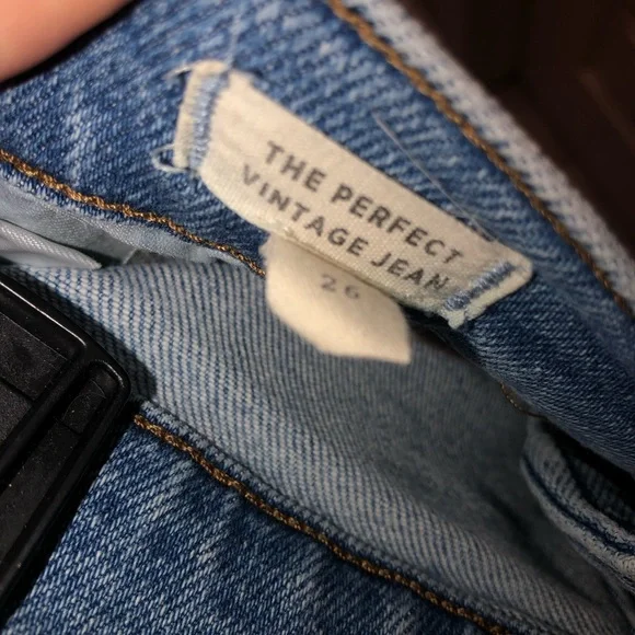 Madewell The Perfect Vintage Jeans Coffey Wash Knee Holes Distressed sz 26 - Picture 8 of 9